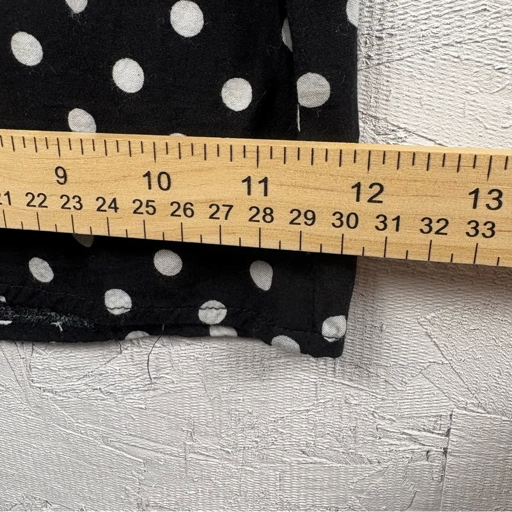 Wild Honey Black and White Polka Dot Wide-Leg Pants High Waisted Pleated Sz L - Picture 13 of 16